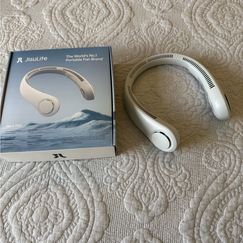 Jisulife White Portable Neck Fan